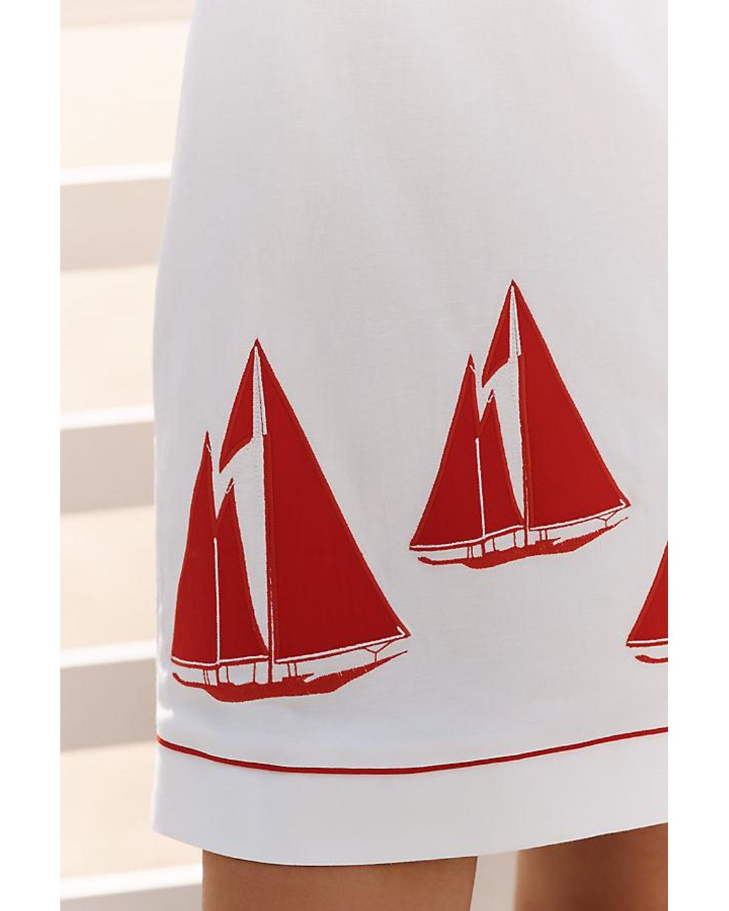 Celandine White Embroidered Sailboat Halter Mini Dress