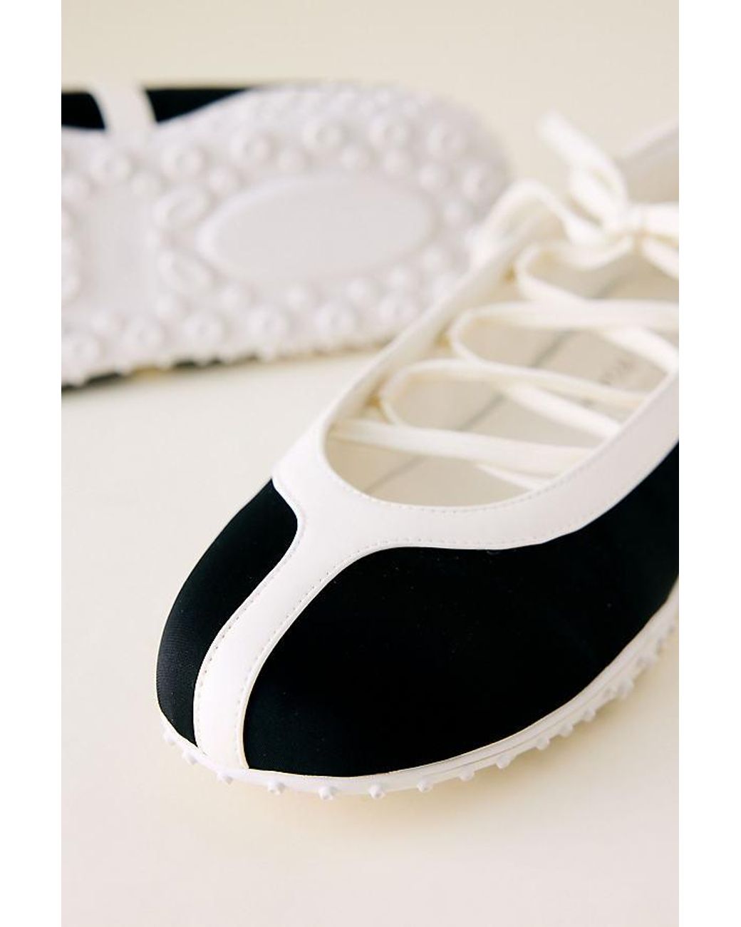 Matisse White Lace-Up Ballet Trainers