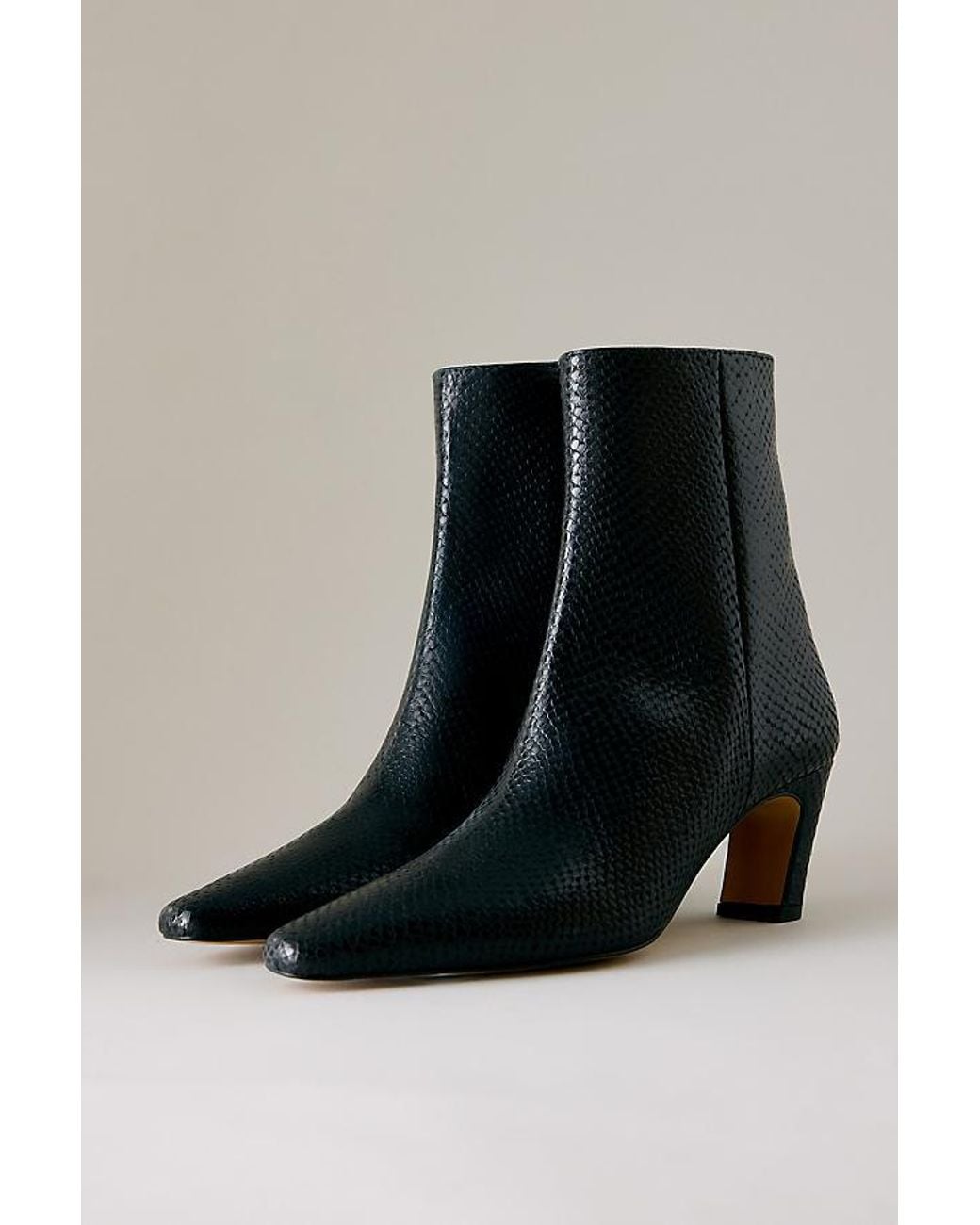 Flattered Black Xena Snake Embossed Leather Boots