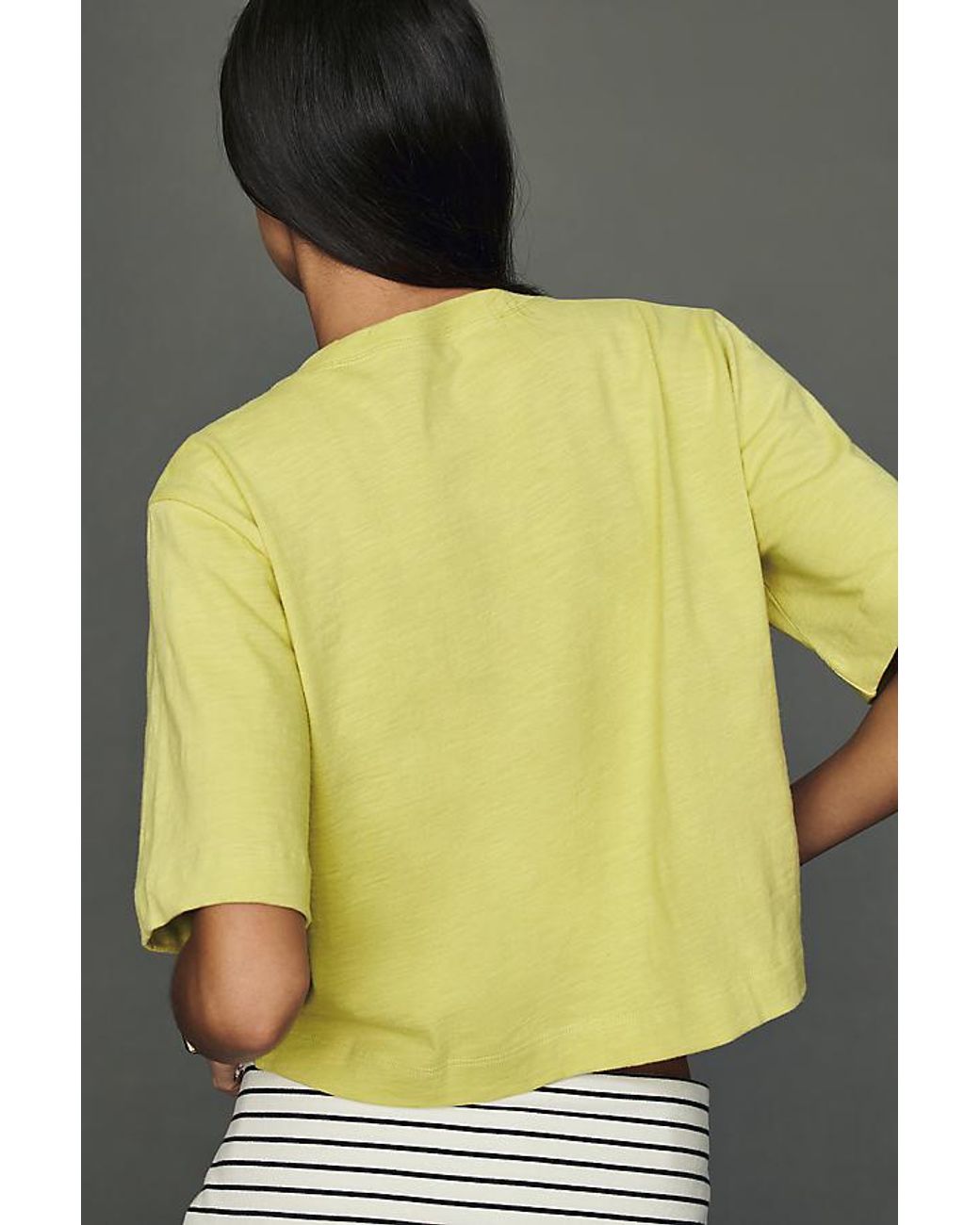 Maeve Yellow The Corey Short-Sleeve Boxy T-Shirt By
