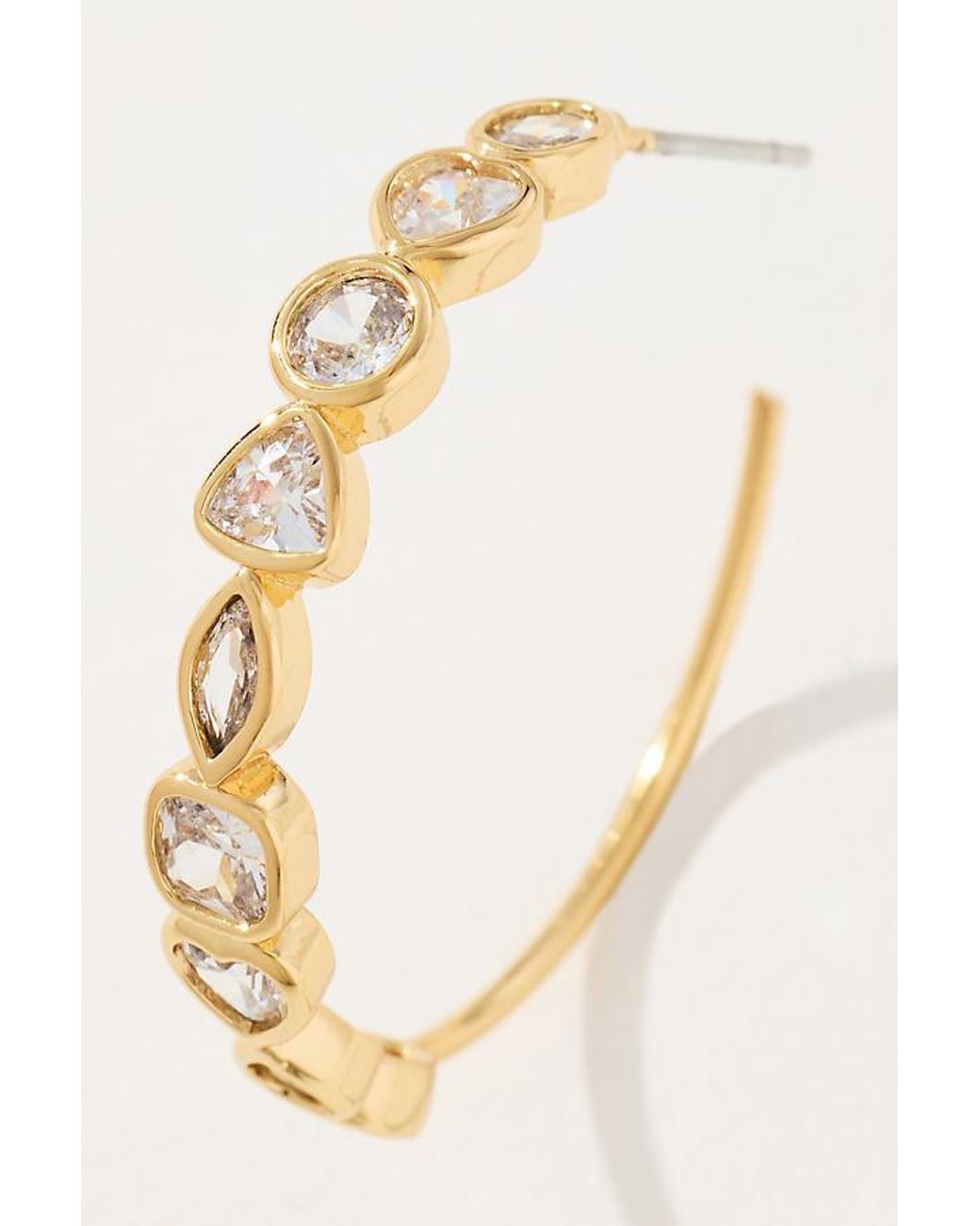 By Anthropologie Metallic Mixed Crystal Hoops