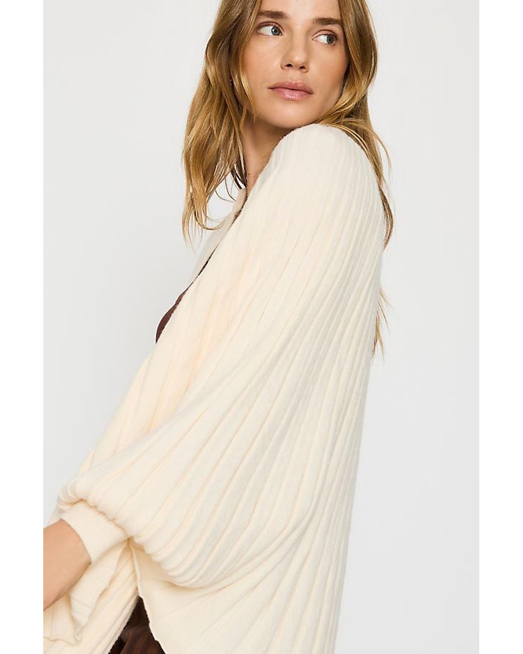 Mare Mare Natural Ribbed Knit Shawl