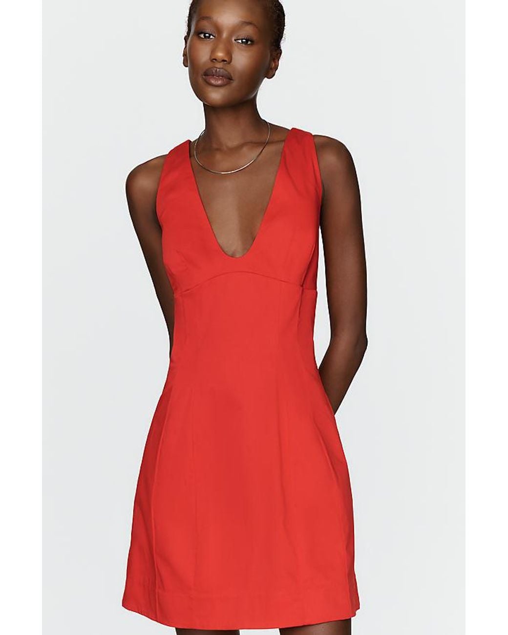 Maeve Red Sleeveless Scoop-Neck Mini Dress