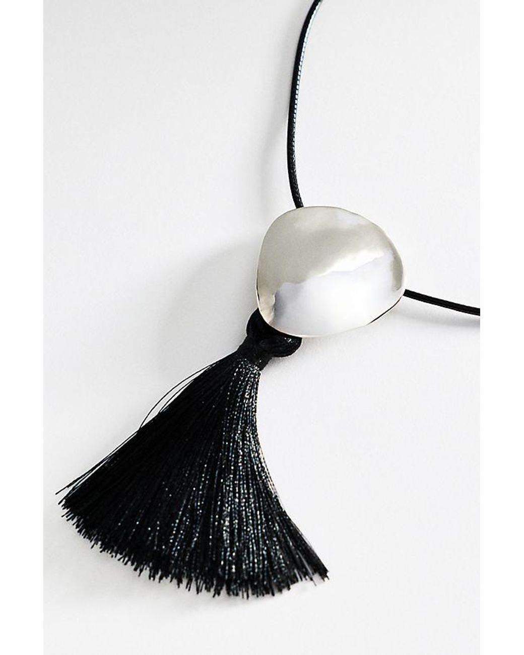 By Anthropologie Metallic Metal Tassel Pendant Necklace