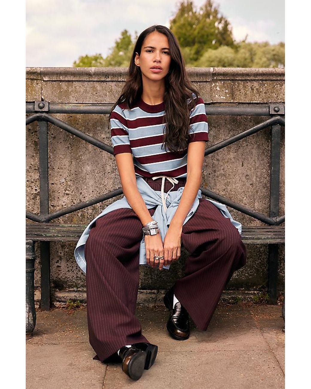 Maeve Black The Avery Wide-Leg Pleated Trousers By Drawstring Edition