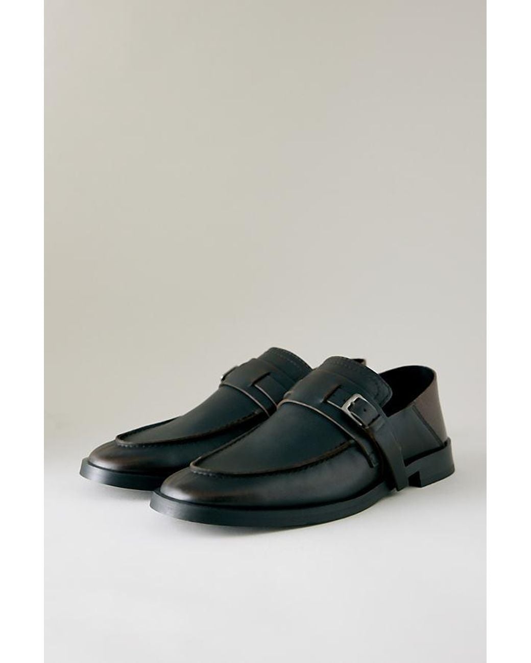 Miista Black Els Mule Leather Loafers