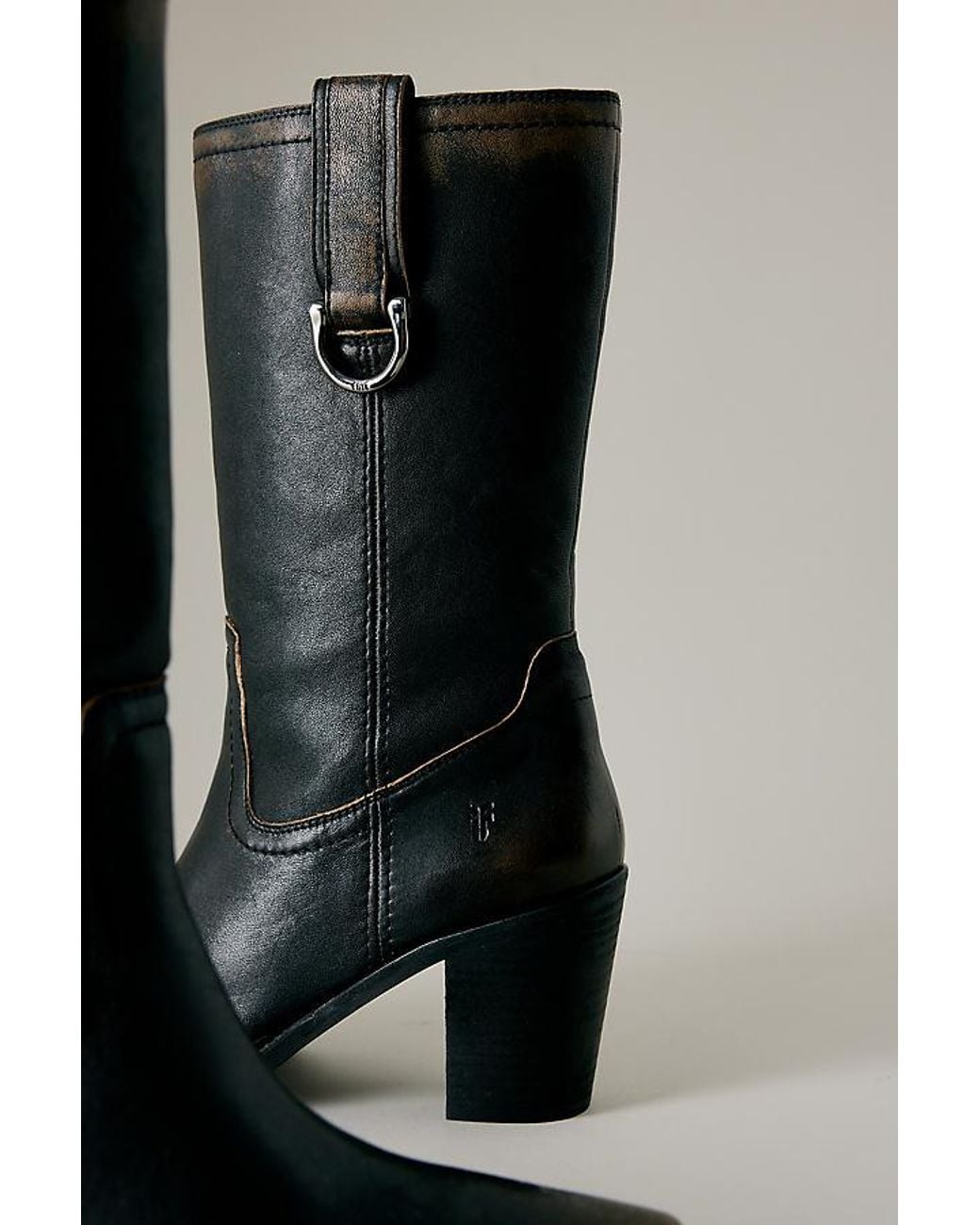 Frye Black Sedona Mid D-Ring Boots