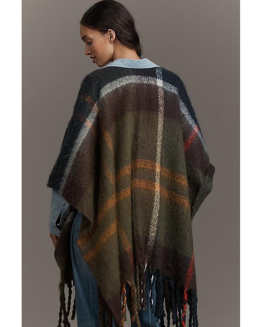Barbour Gray Oversized Tartan Wrap