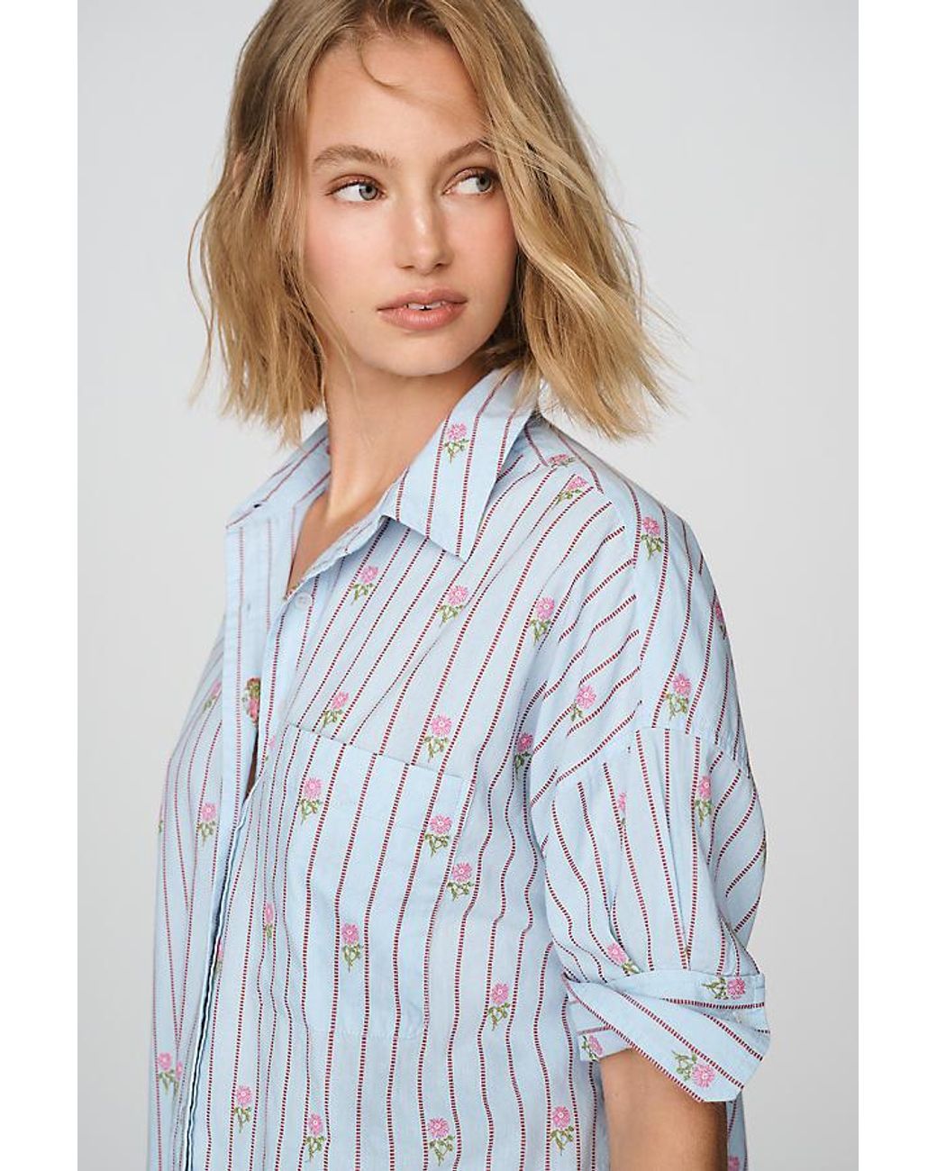 Maeve White The Mabel Boxy Oxford Shirt By