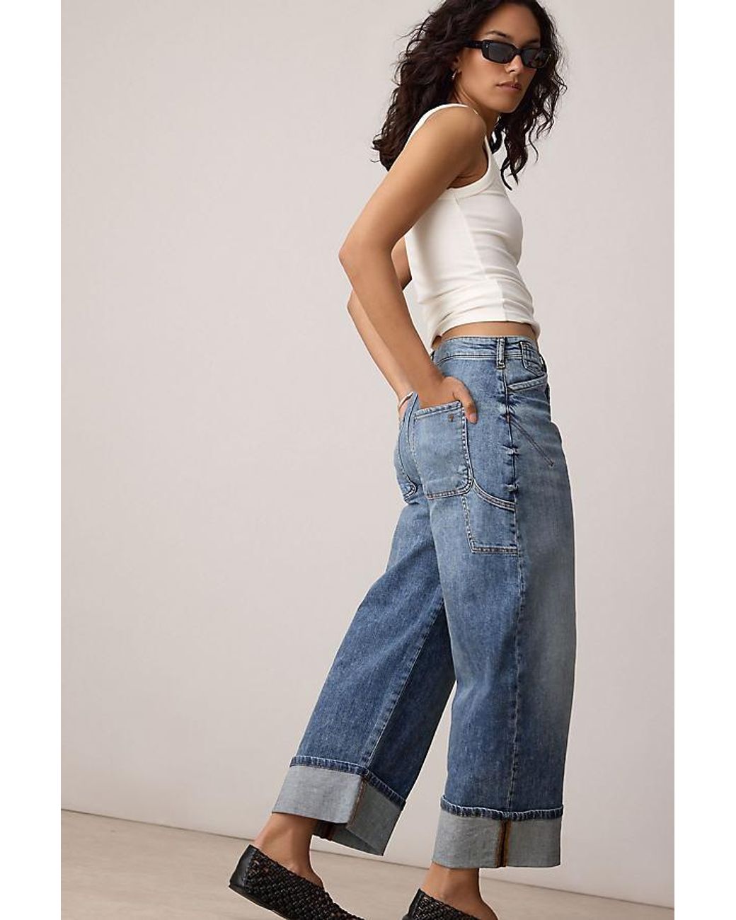 Pilcro Blue The Kayden High-Rise Barrel Jeans By