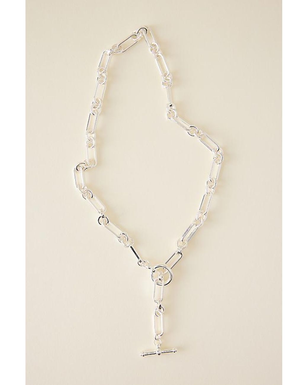 Anthropologie Natural Chunky Chain T-Bar Necklace