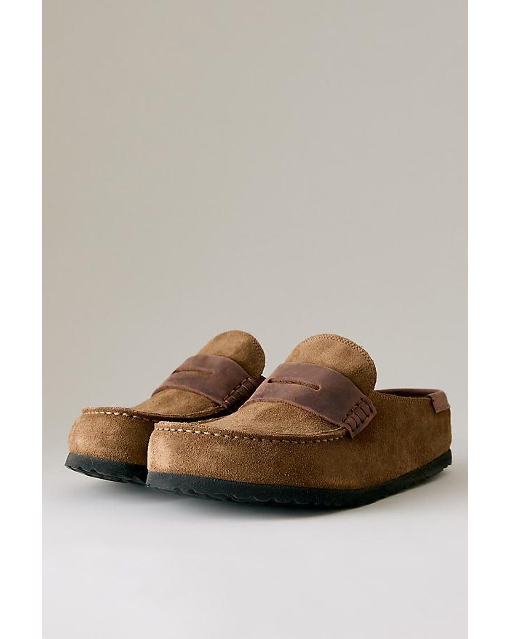 Birkenstock Brown Naples Suede Clogs