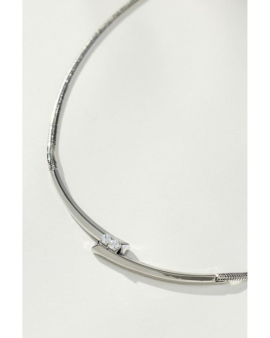 By Anthropologie Gray Overlap Tube Necklace