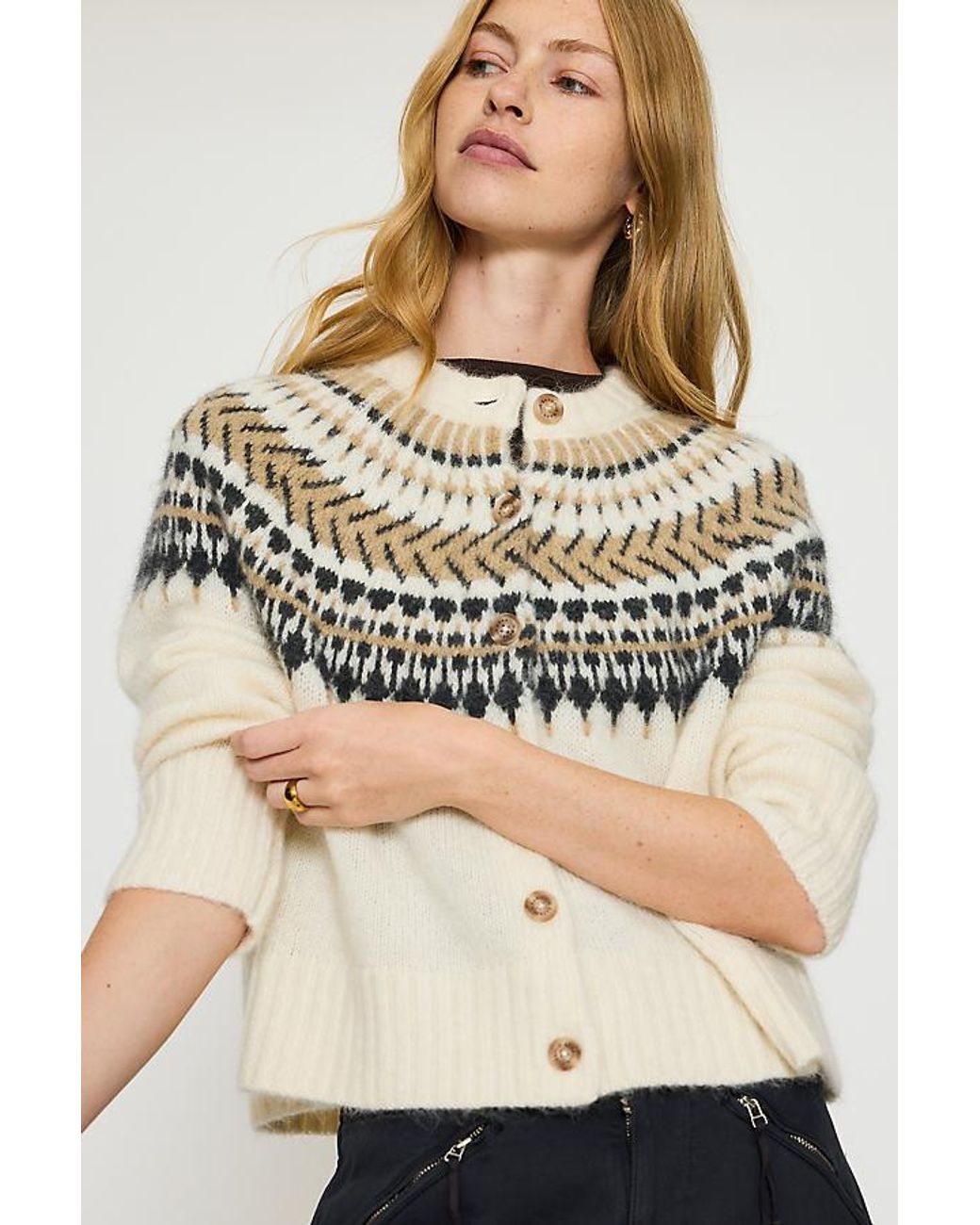 Barbour Natural Pauline Fair Isle Cardigan