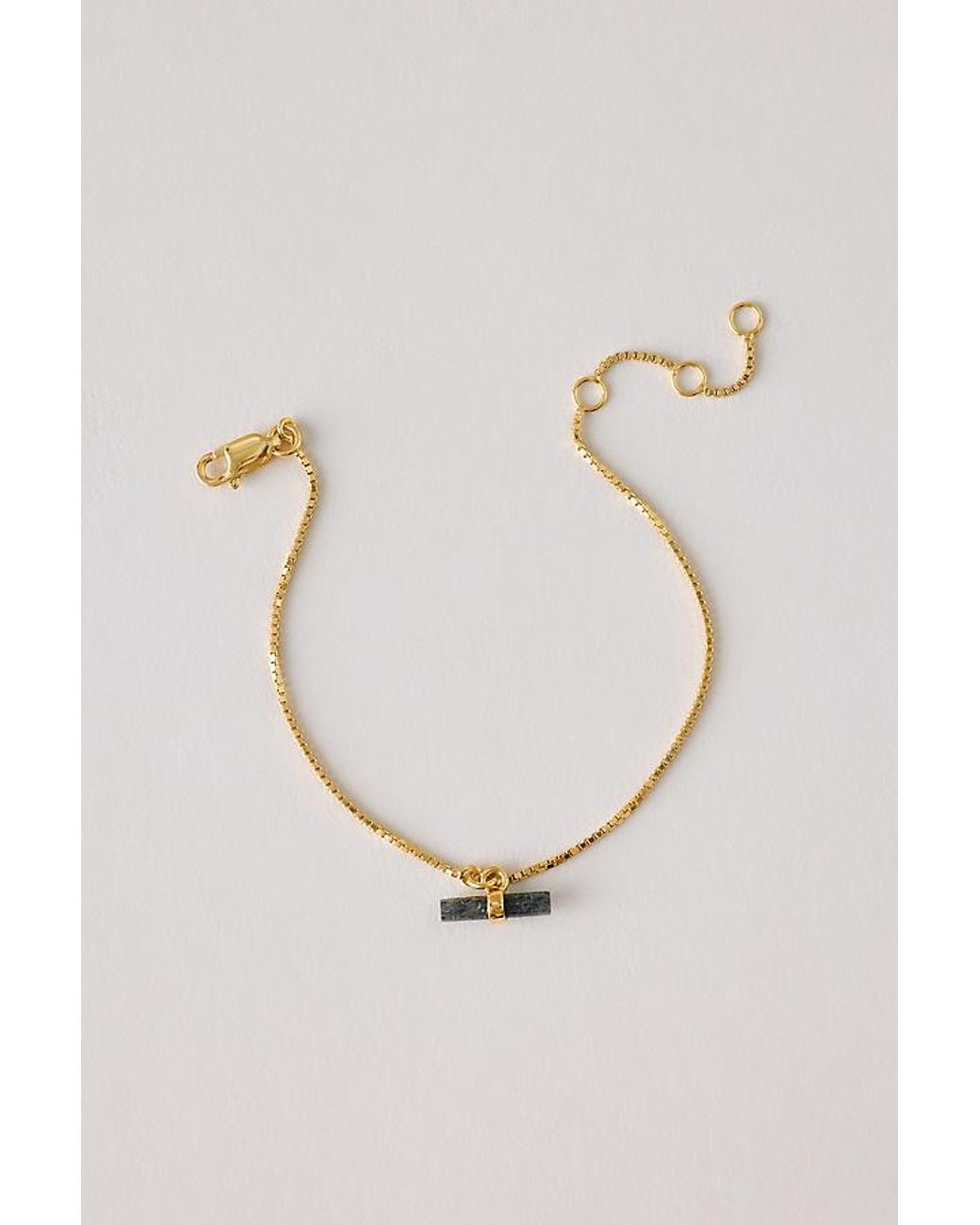 Rachel Jackson Metallic Aventurine Disco T-Bar Chain Bracelet