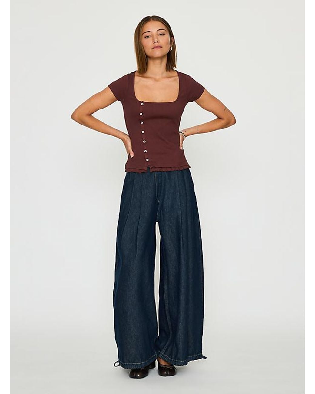 Damson Madder Blue Posie Short-Sleeve Top