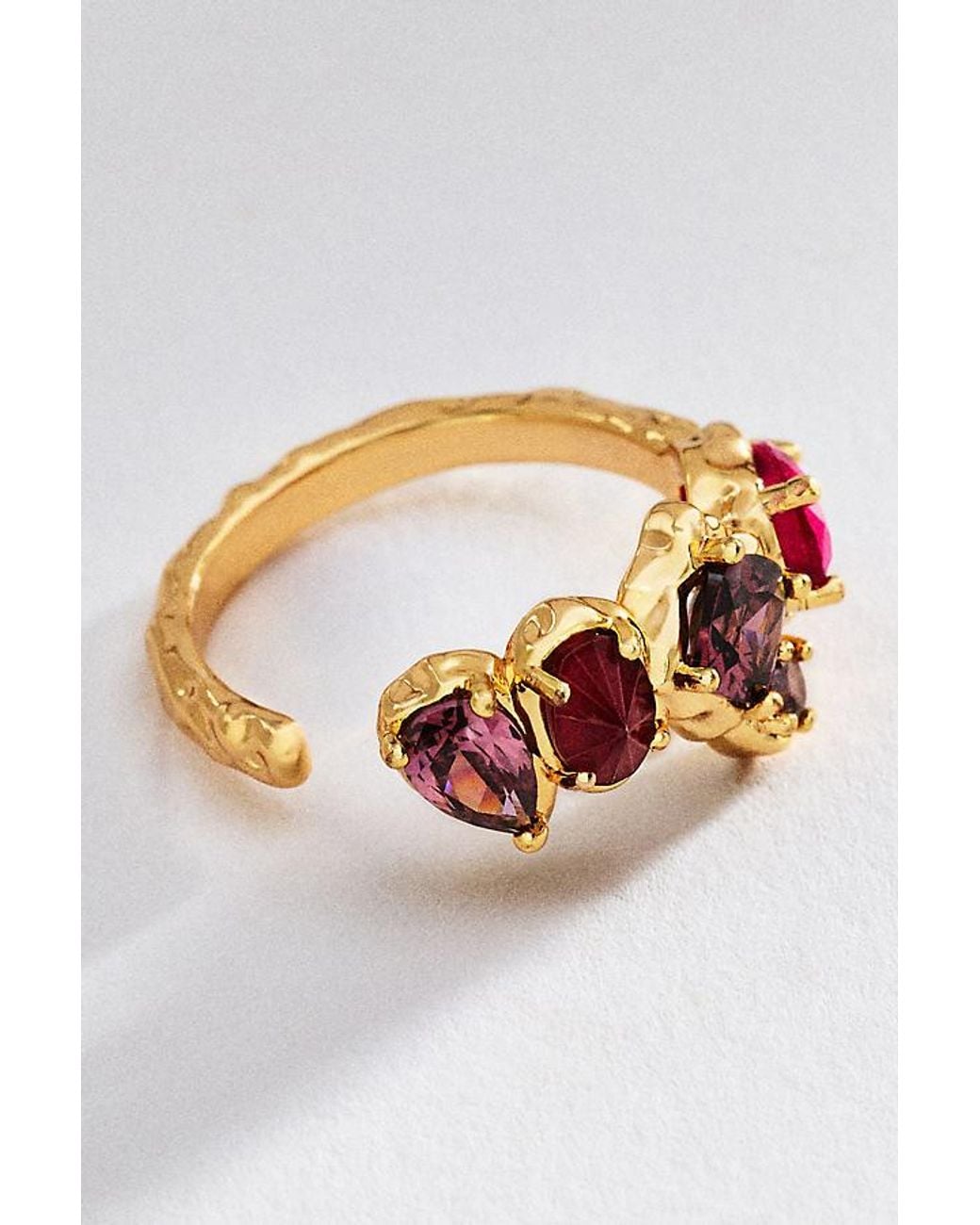 Anthropologie Pink Organic Crystal Ring