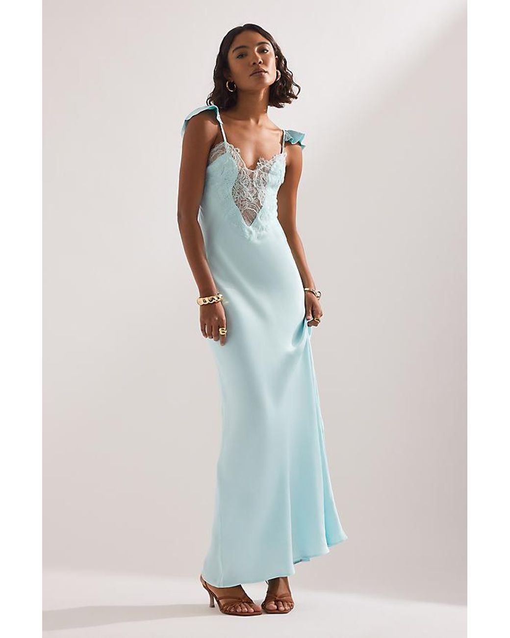 Bardot White Ivy Lace Detail Maxi Dress