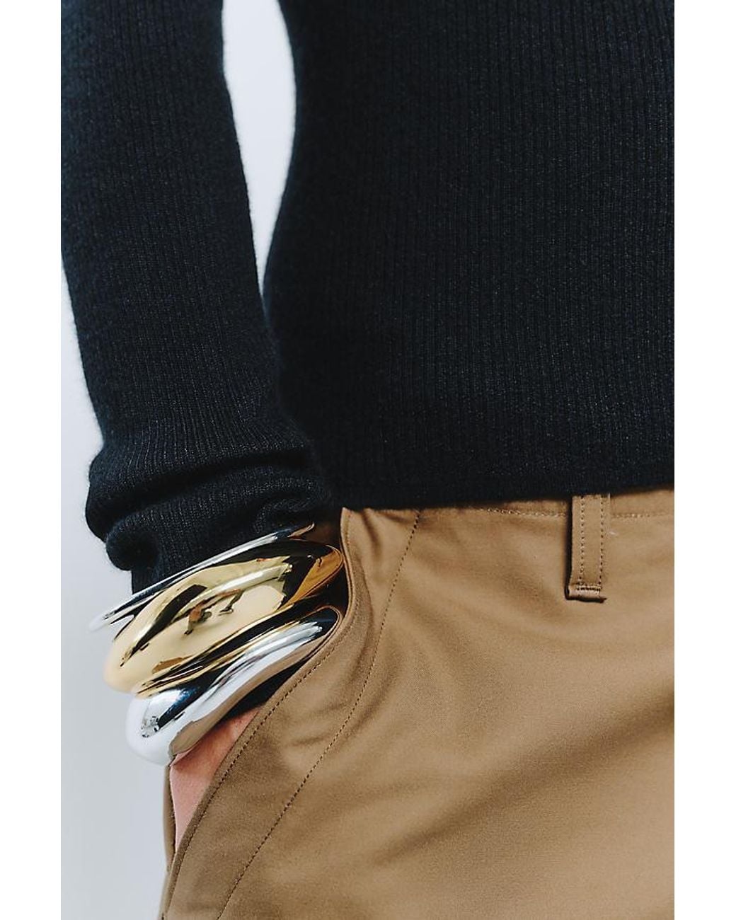 Maeve Black 100% Cashmere Ribbed Turtleneck Top