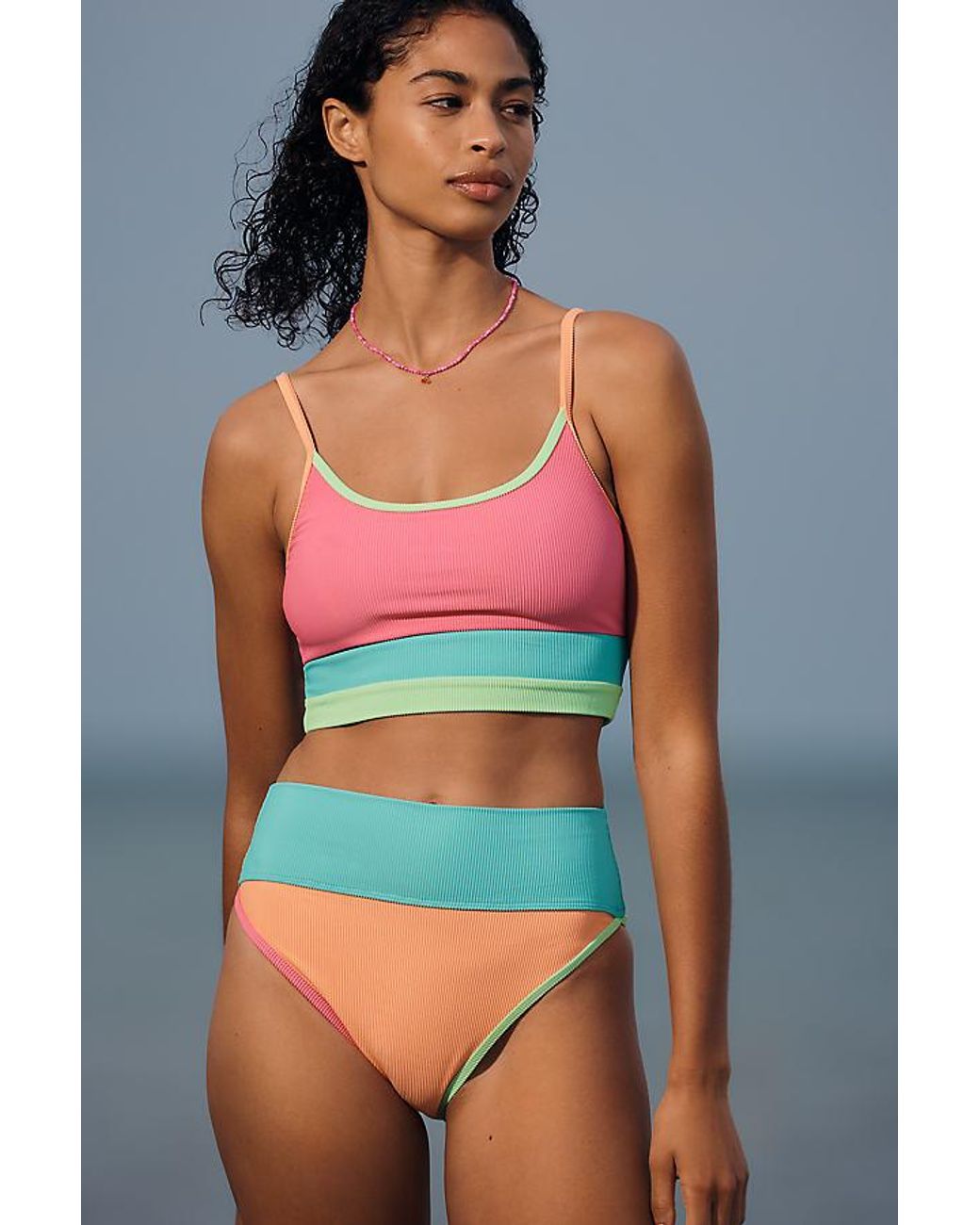 Beach Riot Blue Eva Bikini Top