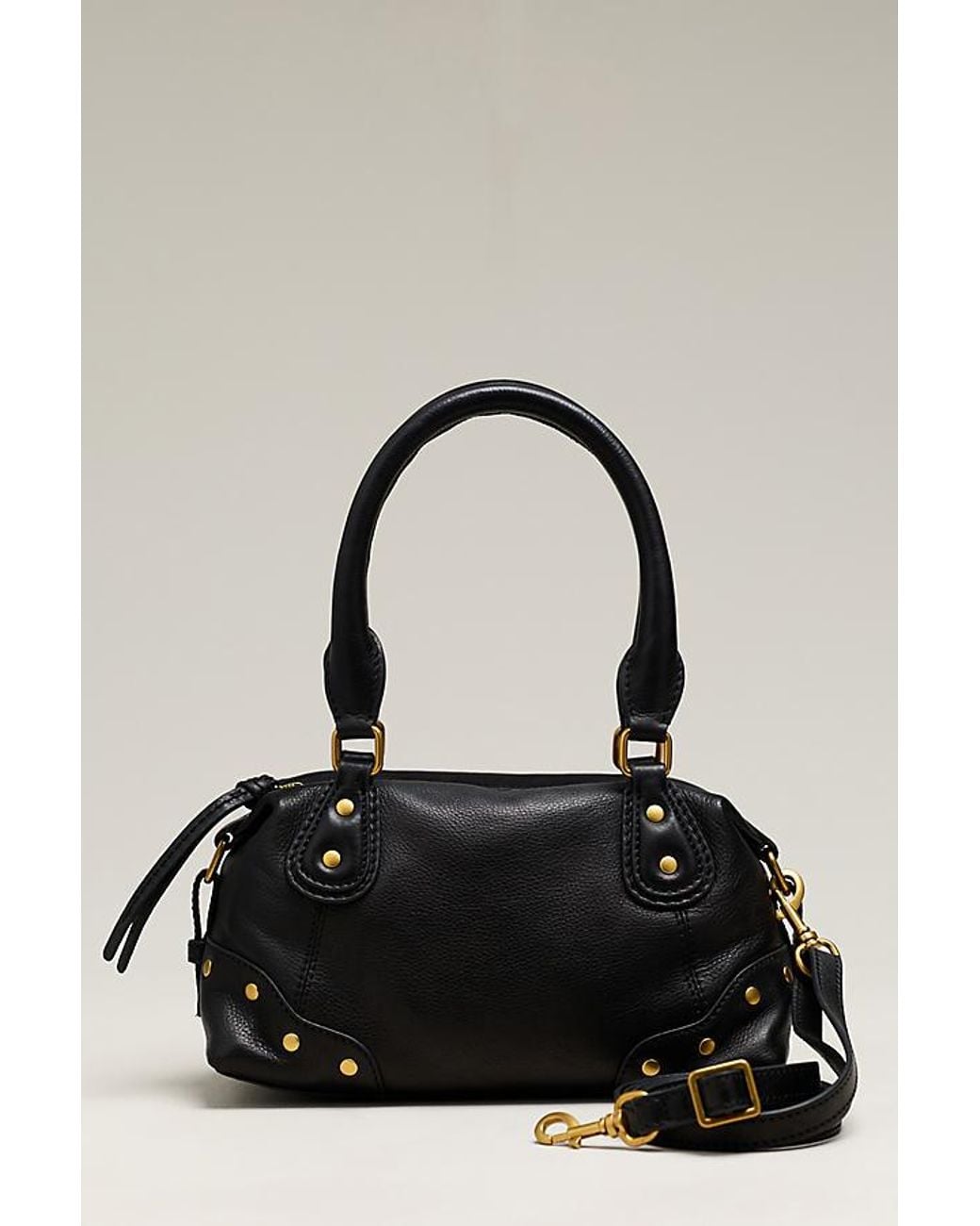 By Anthropologie Black Arina Leather Mini Satchel Bag