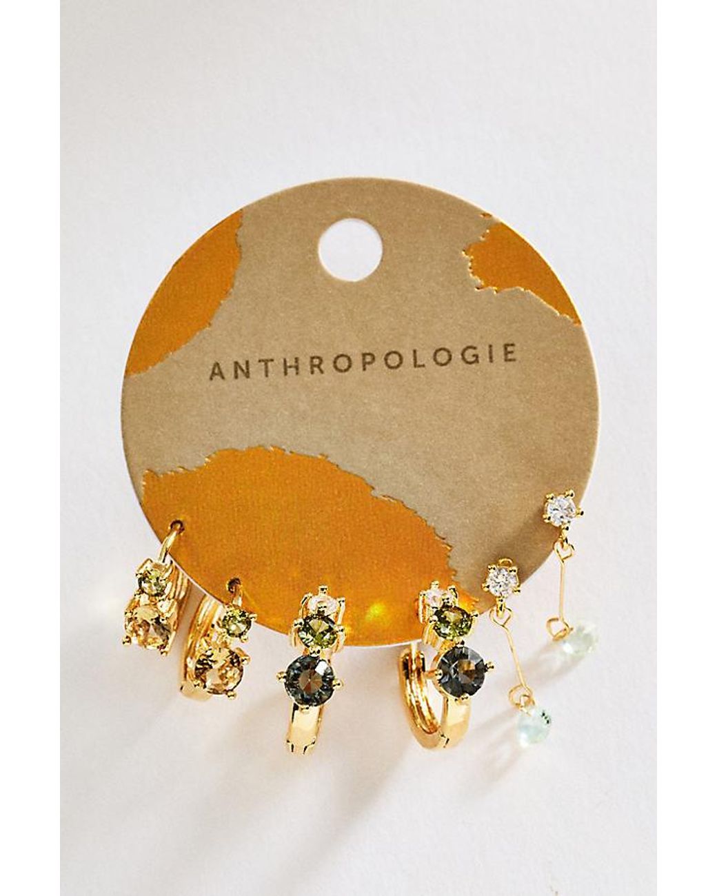By Anthropologie Metallic Stacking Earrings, Set Of 3