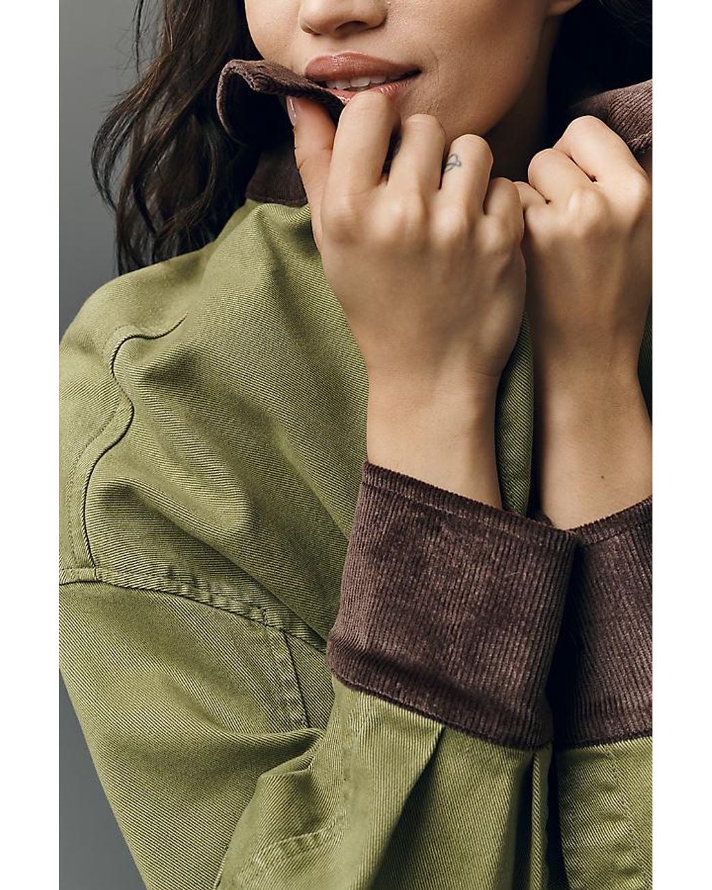 Pilcro Green Oversized Barn Coat