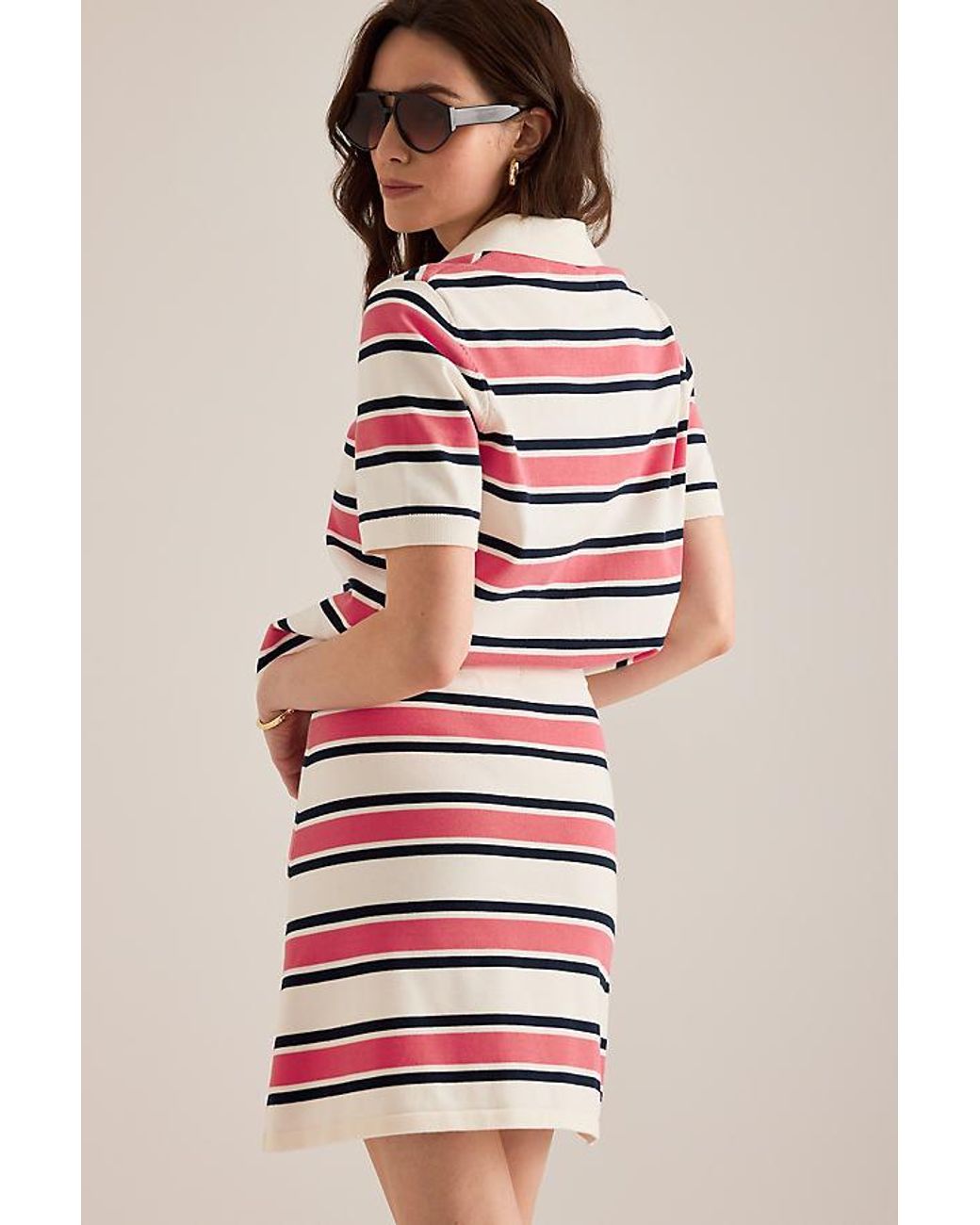 SELECTED Pink Amour Stripe Knit Mini Skirt