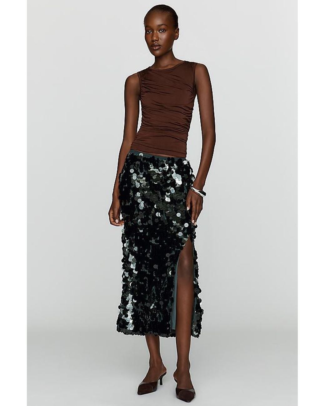 Maeve Multicolor Sequin Midi Skirt
