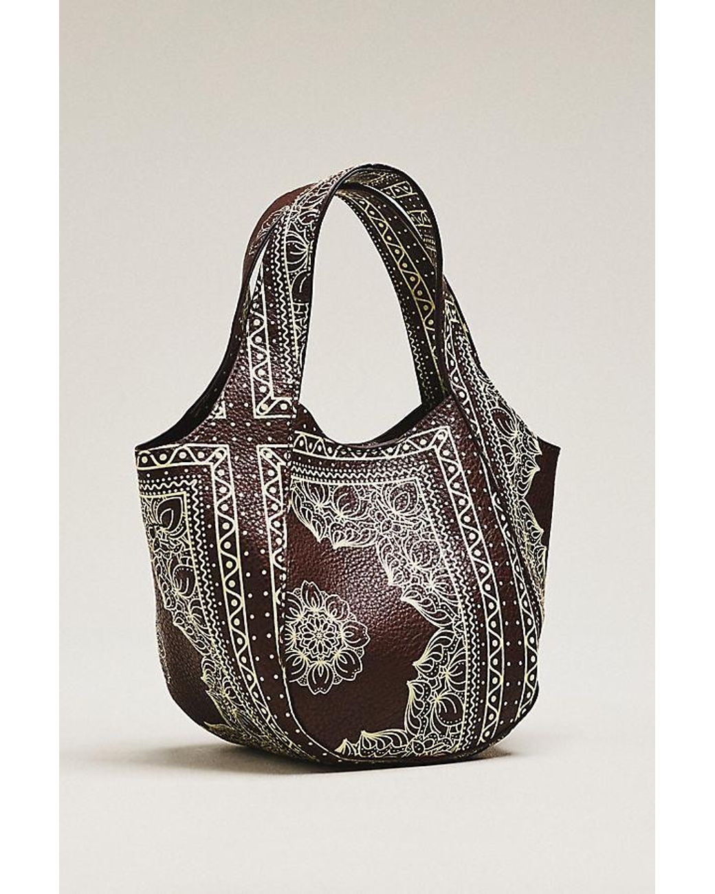 By Anthropologie Brown Sonia Mini Slouchy Tote Bag
