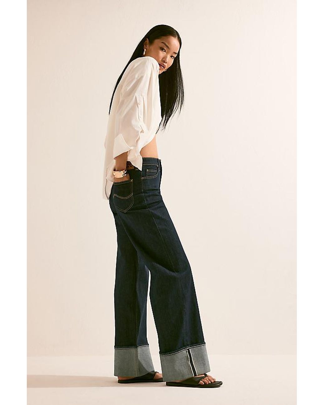 Lee Jeans Natural Stella Xion High-Rise Wide-Leg Jeans