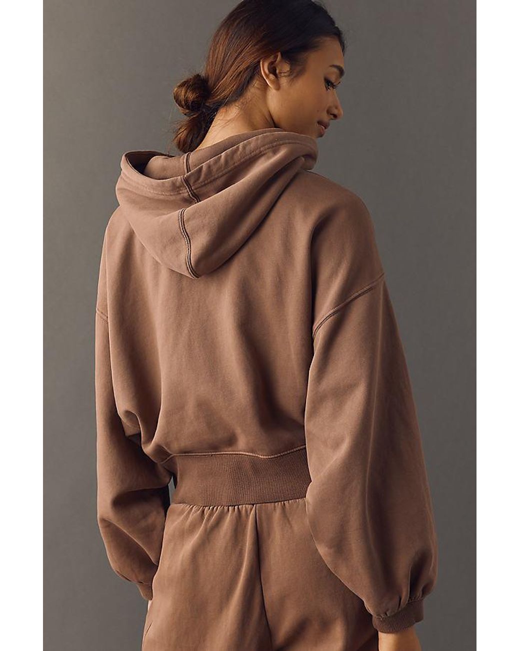 Daily Practice Brown Drawstring Hoodie
