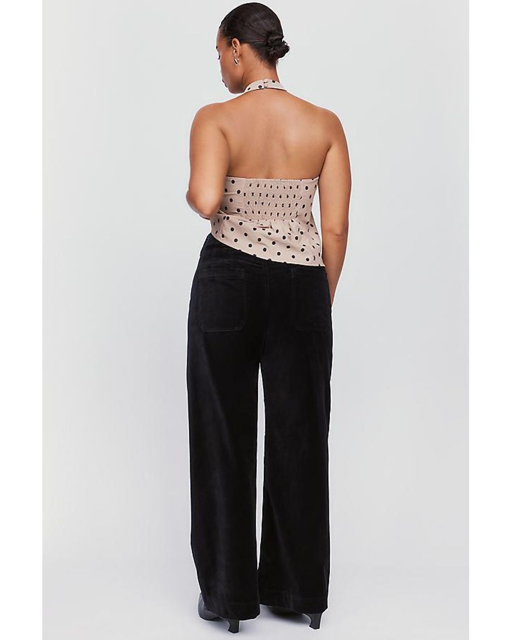 Maeve Blue The Colette Full-Length Velvet Trousers By