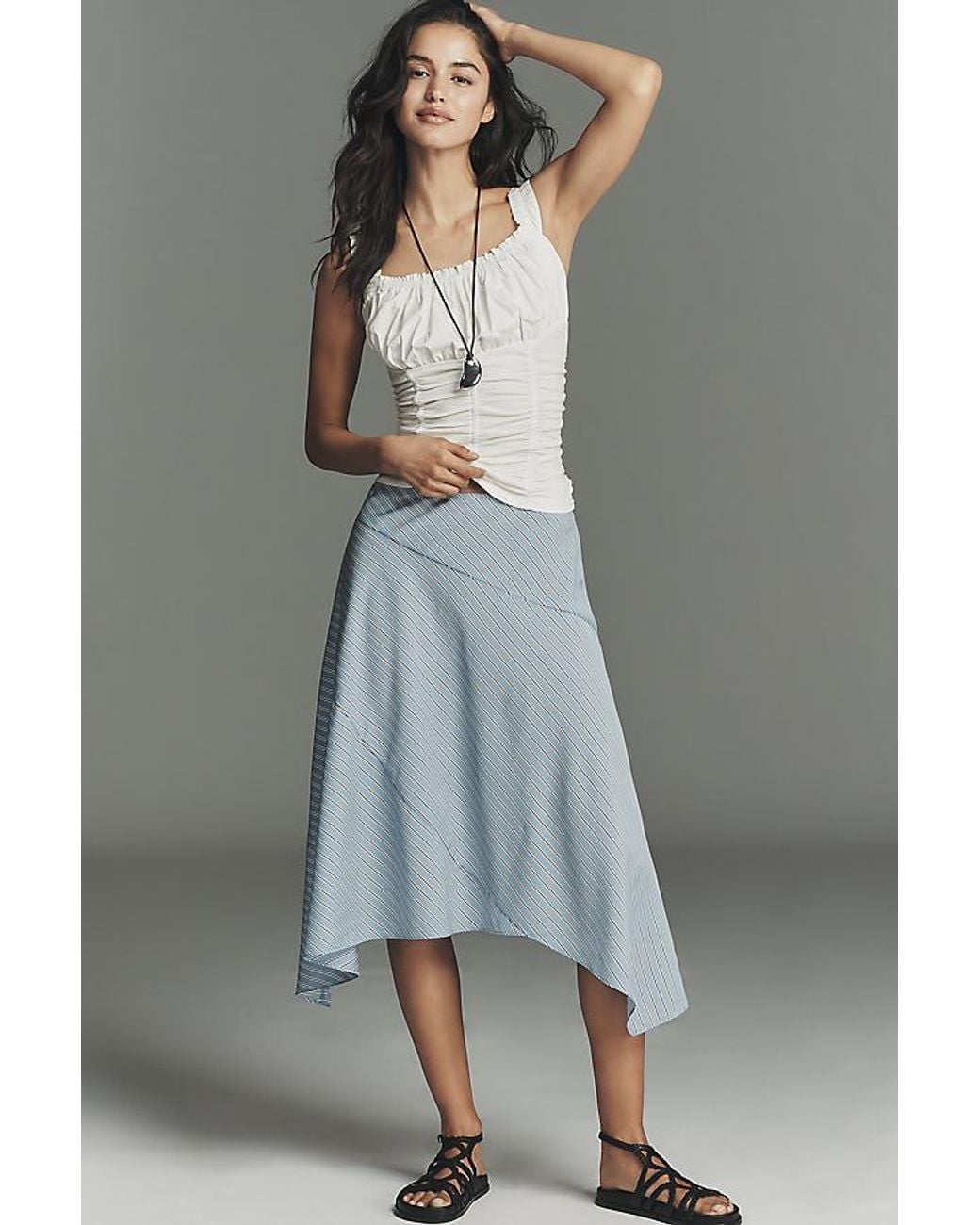 Maeve Gray Cassis Ruched Cami