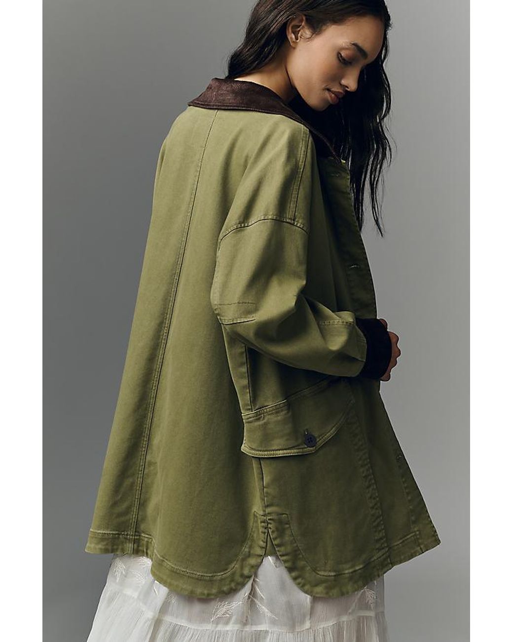 Pilcro Green Oversized Barn Coat