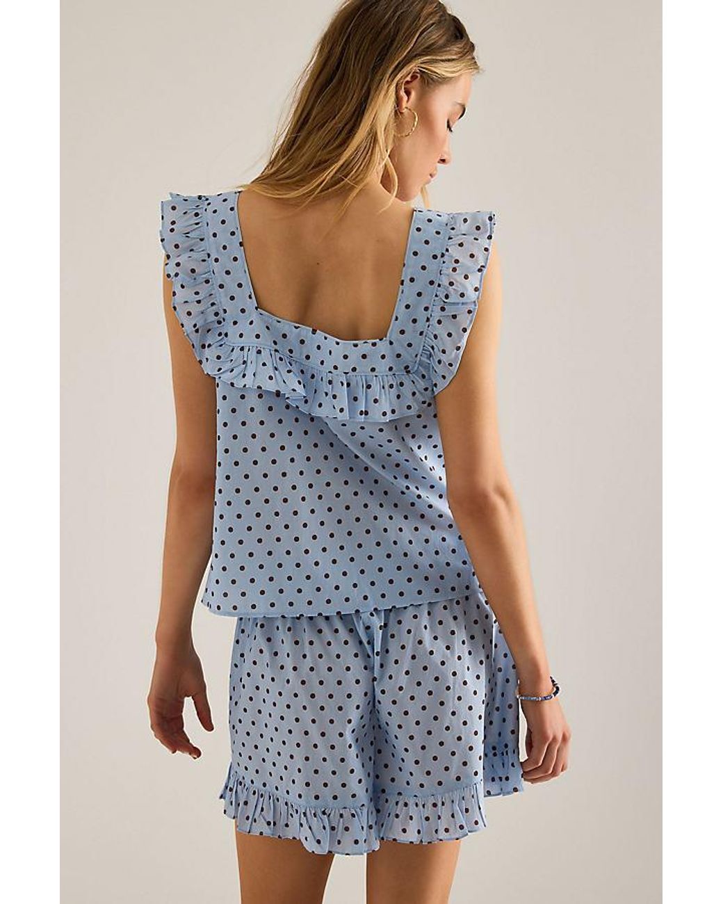 It's 9pm Blue Lucia Short Ruffle Pyjama Set