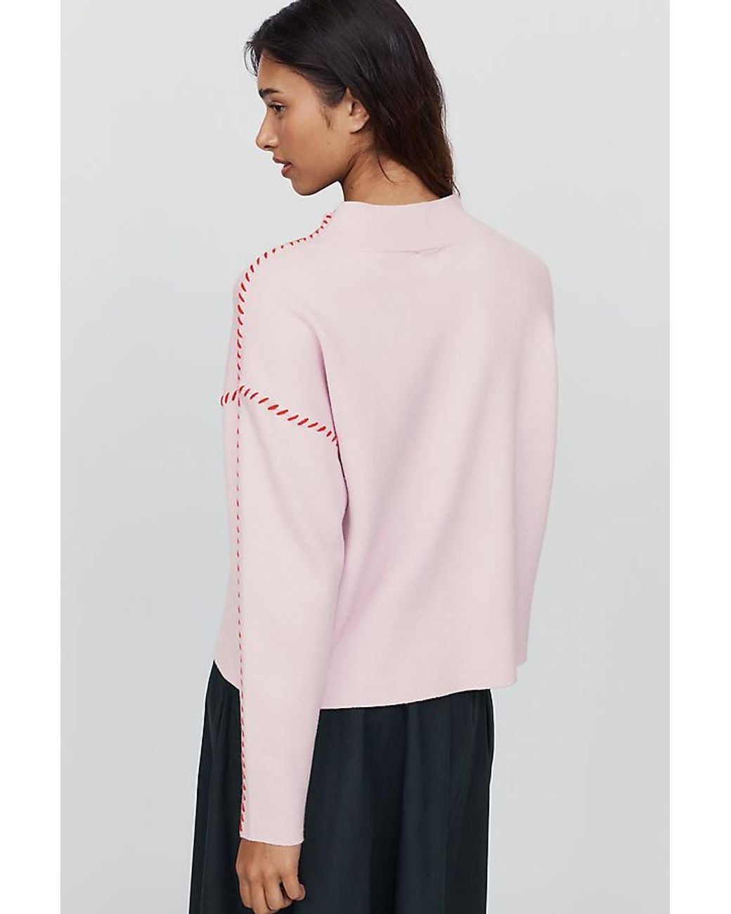 Maeve Pink Carys Mock-Neck Jumper