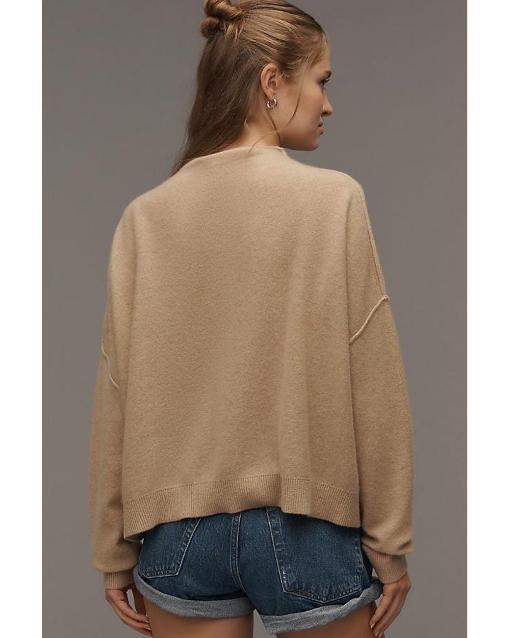 Pilcro Brown Alani Cashmere Mock Neck Jumper