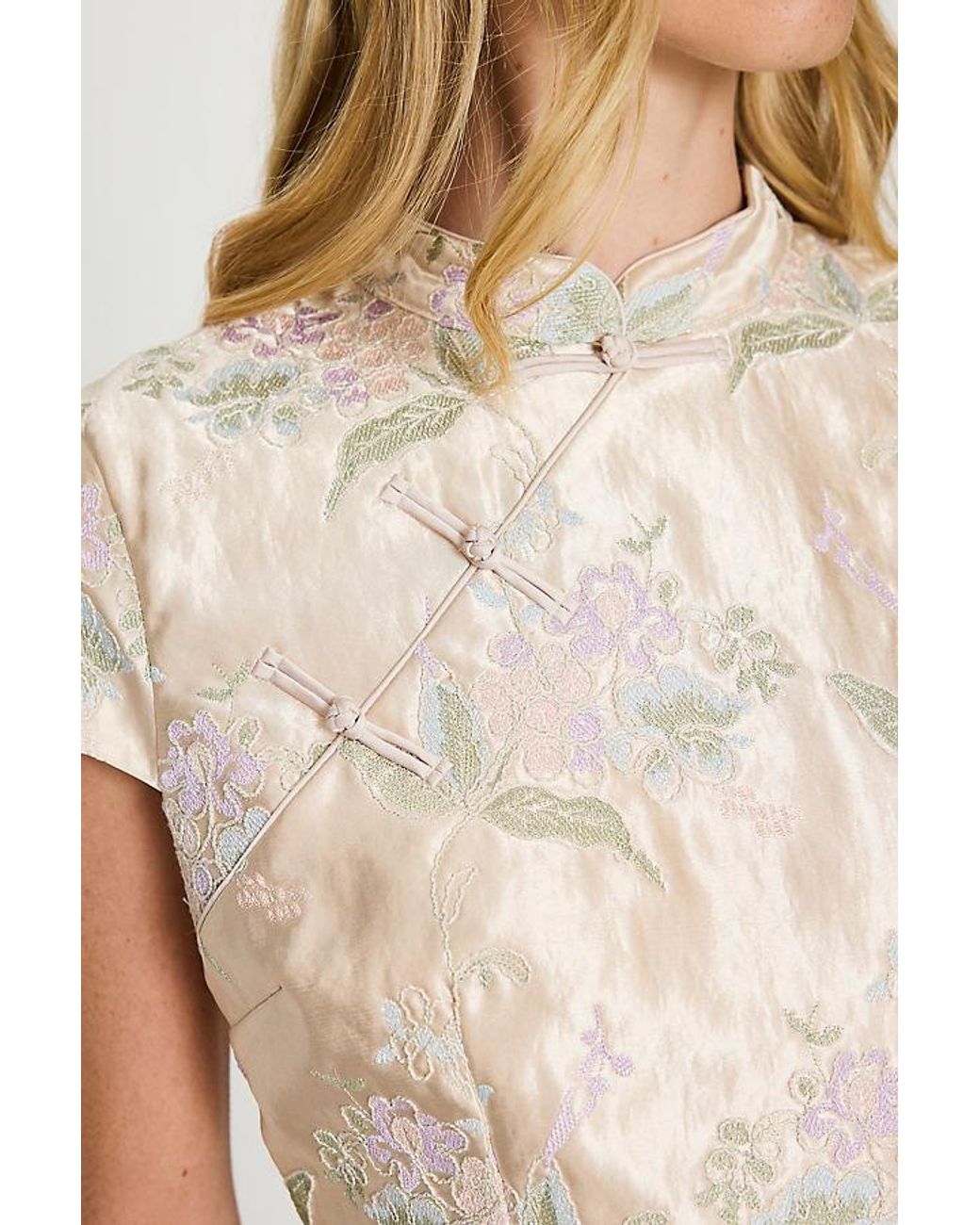 By Anthropologie White Mandarin Collar Top