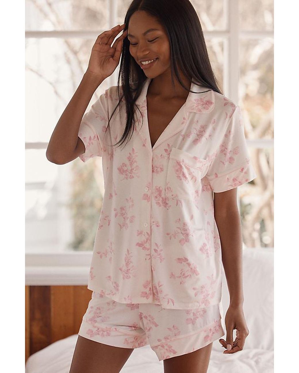 Eberjey Pink Short-Sleeve Shorts Pyjama Set