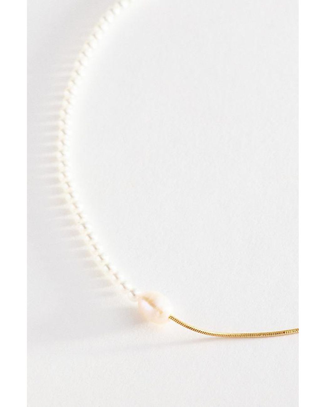 Anthropologie White Pearl Duet Necklace