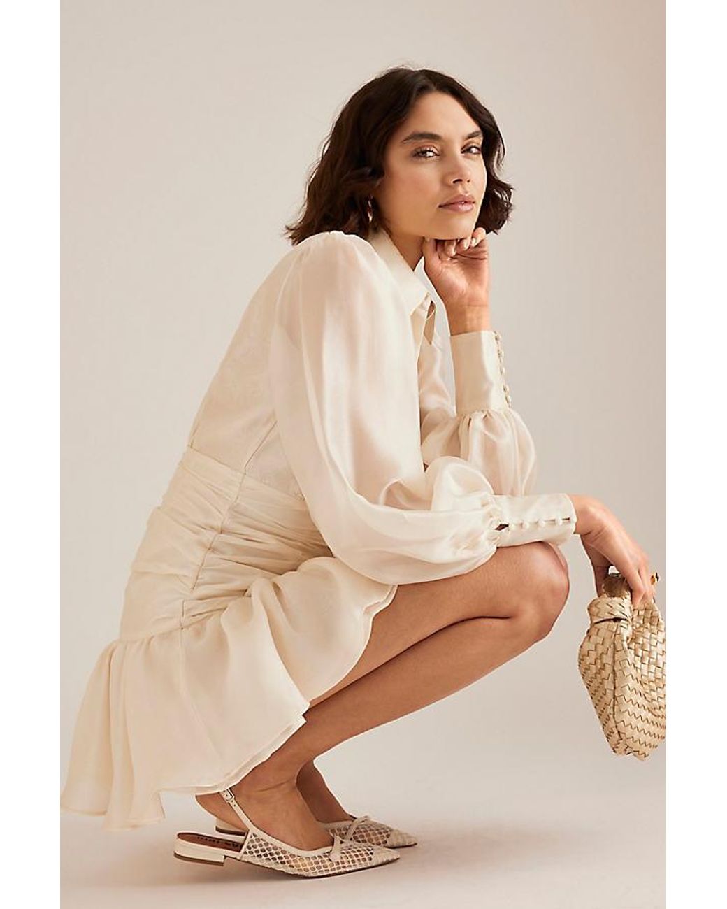 Bardot Milani Organza Mini Dress in Natural | Lyst UK Bardot Milani Organza Mini Dress in Natural | Lyst UK