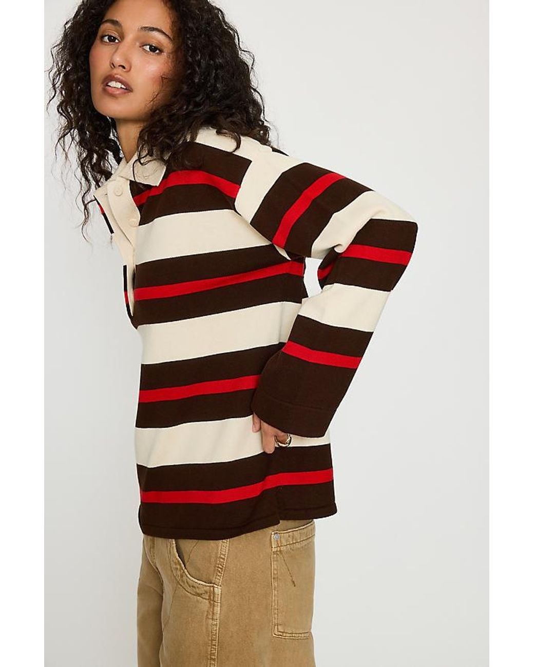 ALIGNE Red Ester 100% Wool Rugby Jumper