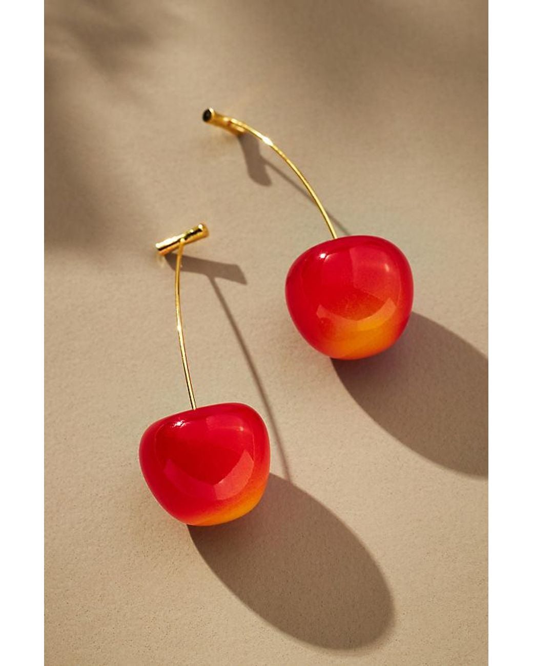 By Anthropologie Orange Cherry Drop Earrings