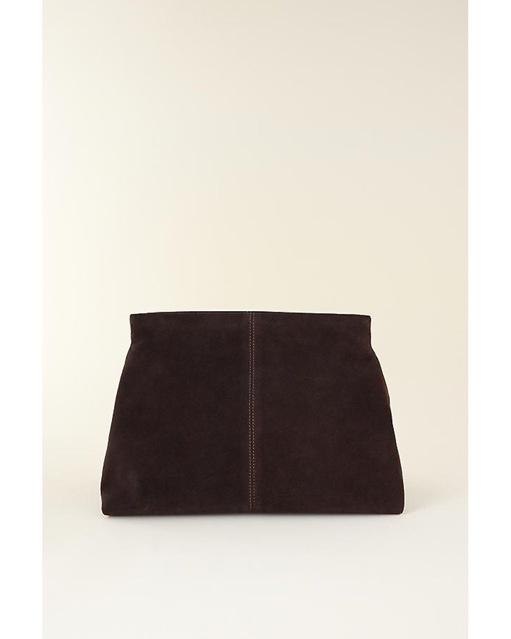 Flattered Natural Clay Suede Clutch Bag