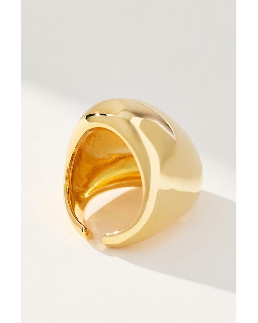By Anthropologie Metallic Oval Metal Cocktail Ring