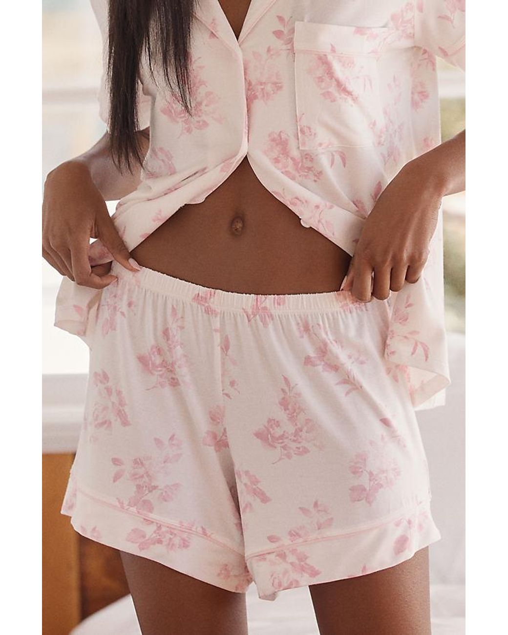 Eberjey Pink Short-Sleeve Shorts Pyjama Set