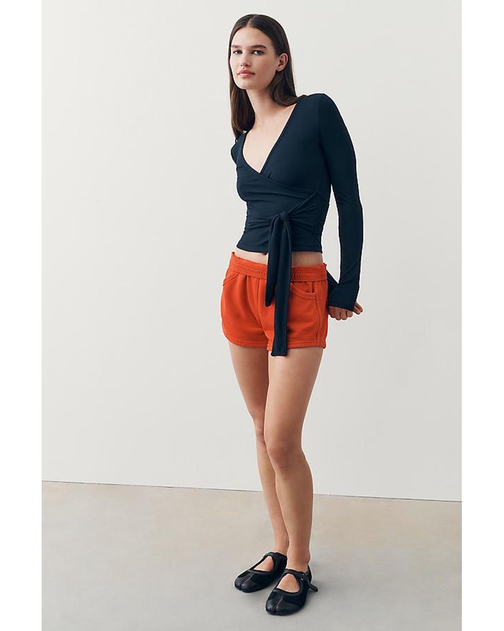 Daily Practice Blue Surplice Wrap-Front Top