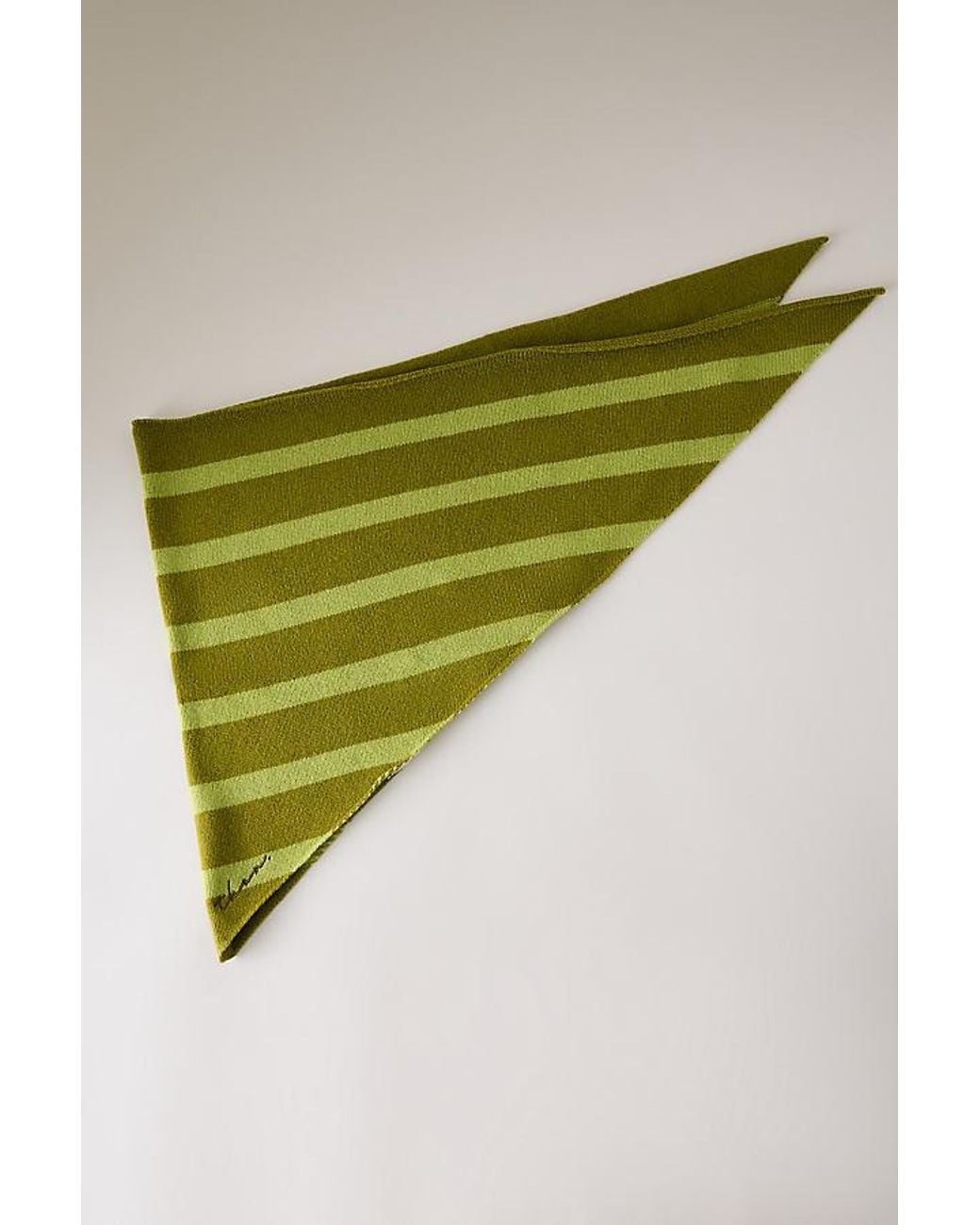 TBCo Green 100% Wool Stripe Triangle Scarf