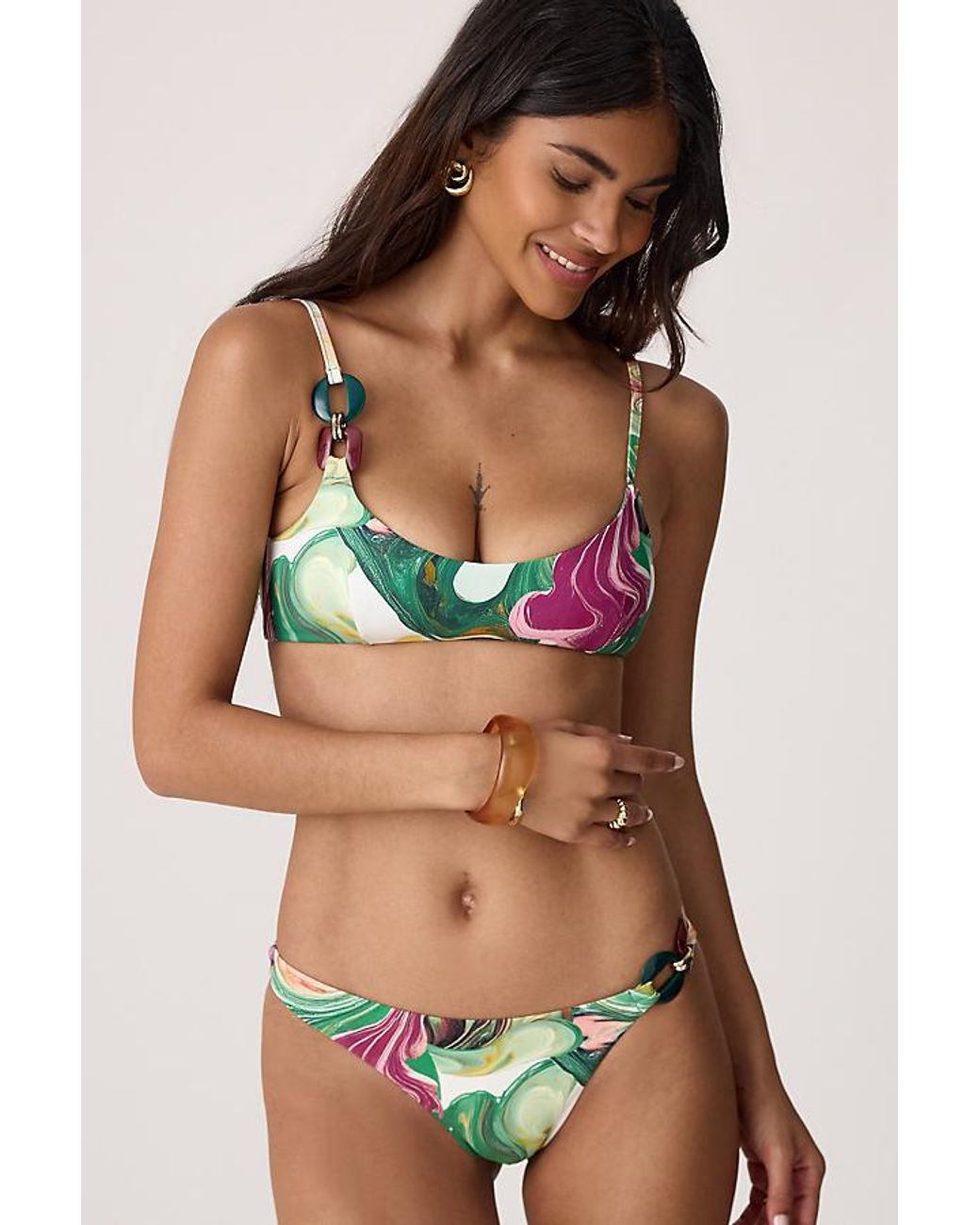 Sea Level Black Abyss Scoop-Neck Bikini Top